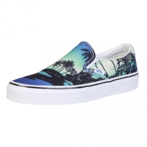 vans slip on palm tree